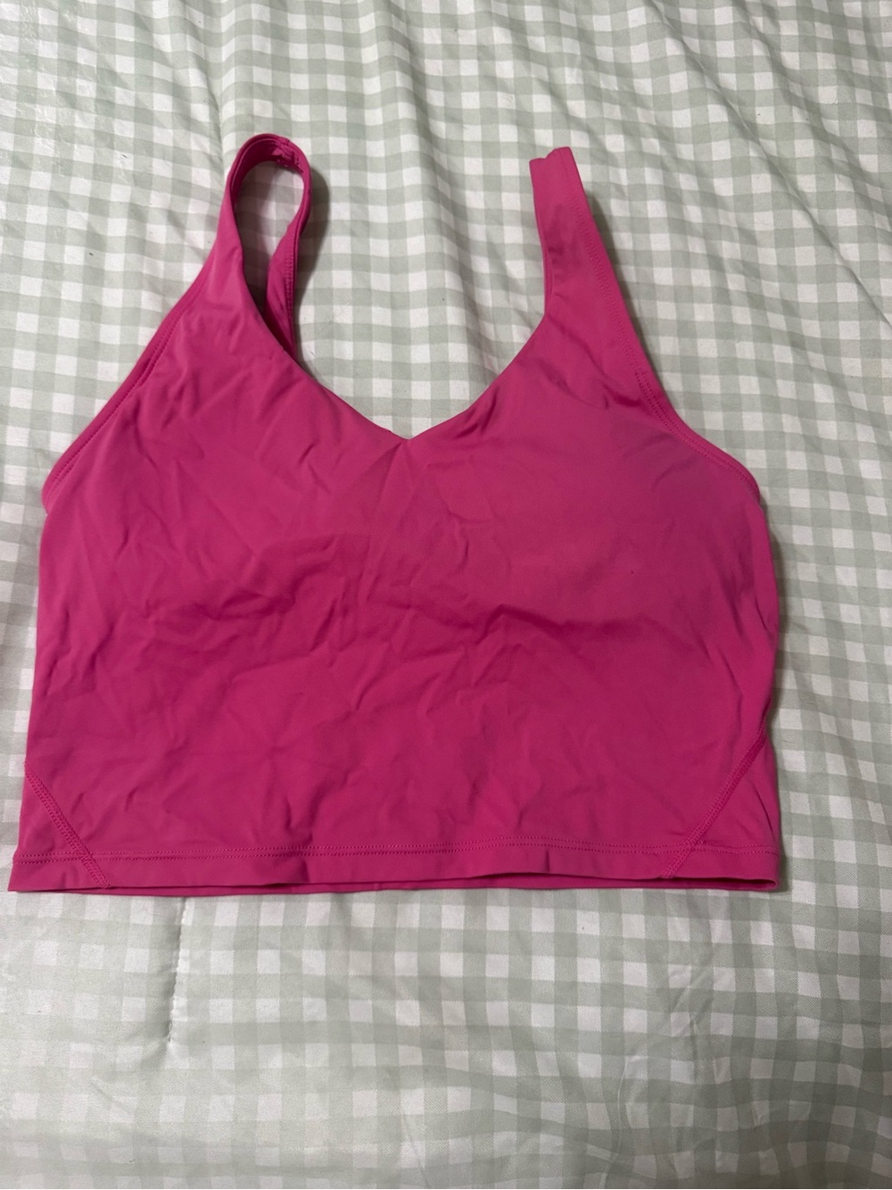 SHEIN Bright Pink V-Neck Bralette Tank Top